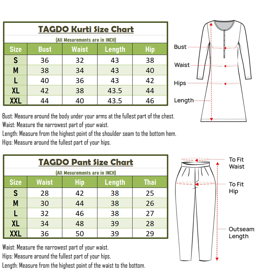 TAGDO Women Cotton Blend Printed Kurti Set