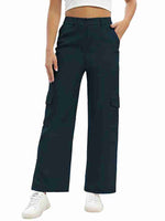 Load image into Gallery viewer, Tagdo Cotton Multi-Pocket Cargo Pant for Women Navy
