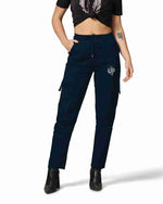 Load image into Gallery viewer, Tagdo Cotton Multi-Pocket Cargo Pant for Women Navy
