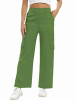 Load image into Gallery viewer, Tagdo Cotton Multi-Pocket Cargo Pant for Women Green
