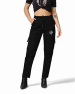 Load image into Gallery viewer, Tagdo Cotton Multi-Pocket Cargo Pant for Women Black
