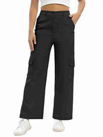 Load image into Gallery viewer, Tagdo Cotton Multi-Pocket Cargo Pant for Women Black
