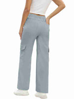 Load image into Gallery viewer, Tagdo Cotton Multi-Pocket Cargo Pant for Women Silver
