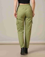 Load image into Gallery viewer, Tagdo Cotton Multi-Pocket Cargo Pant for Women Green
