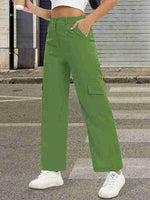 Load image into Gallery viewer, Tagdo Cotton Multi-Pocket Cargo Pant for Women Green
