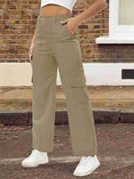 Load image into Gallery viewer, Tagdo Cotton Multi-Pocket Cargo Pant for Women Gold
