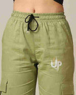 Load image into Gallery viewer, Tagdo Cotton Multi-Pocket Cargo Pant for Women Green
