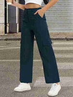 Load image into Gallery viewer, Tagdo Cotton Multi-Pocket Cargo Pant for Women Navy
