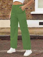 Load image into Gallery viewer, Tagdo Cotton Multi-Pocket Cargo Pant for Women Green
