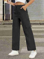 Load image into Gallery viewer, Tagdo Cotton Multi-Pocket Cargo Pant for Women Black
