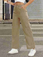 Load image into Gallery viewer, Tagdo Cotton Multi-Pocket Cargo Pant for Women Gold

