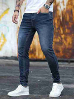 Load image into Gallery viewer, Tagdo Skinny Fit Stretch Denim Jeans for Men Dark Wash
