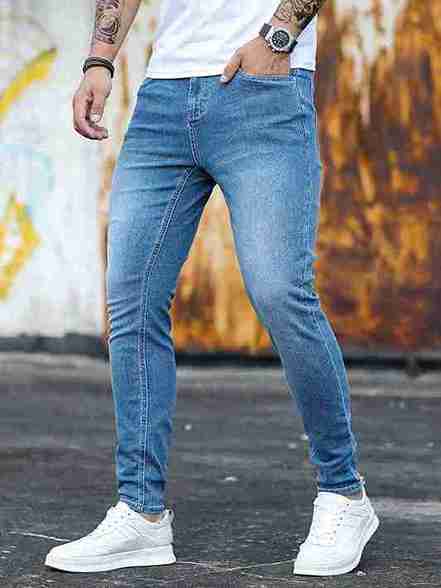 Tagdo Skinny Fit Stretch Denim Jeans for Men Light Wash