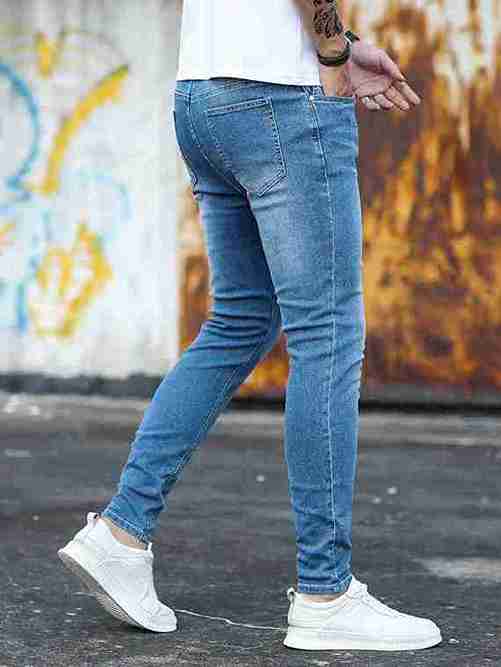 Tagdo Skinny Fit Stretch Denim Jeans for Men Light Wash